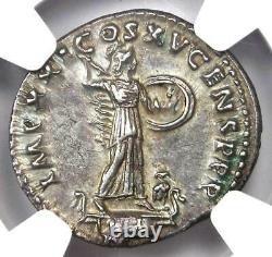 Roman Domitian Ar Denarius Silver Coin 81-96 Ad Ngc Choice Xf 5/5 Strike