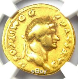 Roman Domitien Or Av Aureus Coin 81-96 Certifié Ngc Vg (very Good)