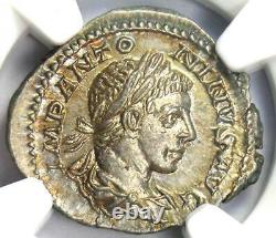 Roman Élagabal Ar Denarius Silver Coin 218-222 Ad Certifié Ngc Ms (unc)