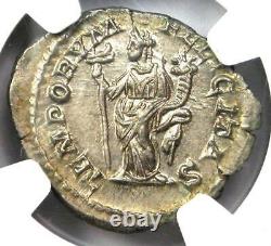 Roman Élagabal Ar Denarius Silver Coin 218-222 Ad Certifié Ngc Ms (unc)
