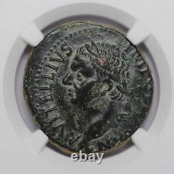 Roman Empire Ae Comme Vitellius 69 Ad Ngc Ch Xf 4/4 75759a
