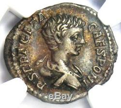 Roman Geta Ar Denarius Argent Monnaie 209-211 Ad Certifié Ngc Xf (ef) Rare