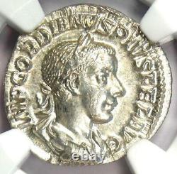 Roman Gordian III Ar Denarius Coin 238-244 Ad Ngc Ms (unc) Condition