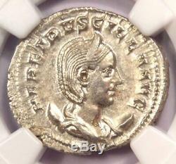 Roman H. Etruscilla Ar Double Coin Denier (249-253 Ad) Ngc Choice Au