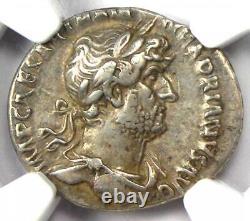 Roman Hadrian Ar Denarius Coin 117-138 Ad Certifié Ngc Choice Vf 5/5 Strike