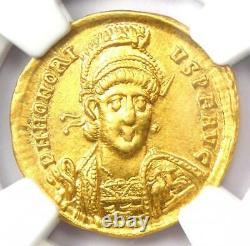 Roman Honorius Av Solidus Gold Coin 393-423 Ad Certifié Ngc Au