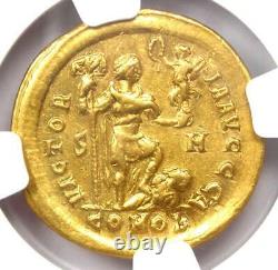 Roman Honorius Av Solidus Gold Coin 393-423 Ad Certifié Ngc Choice Xf (ef)