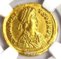 Roman Honorius Av Solidus Gold Coin 393-423 Ad Certifié Ngc Xf (ef)