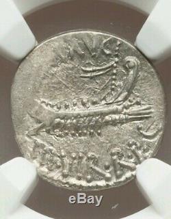 Roman Imperatorial Marc Antony Denier Ngc Ms 3/3 Ancient Silver Coin