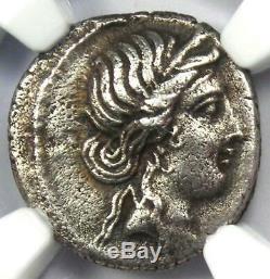 Roman Jules César Ar Denarius Argent Monnaie 48 Avant Jc Avec Vénus, Aeaneas Ngc Vf