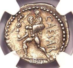 Roman Jules César Ar Denarius Argent Monnaie 48 Bc Vénus, Aeaneas Ngc Xf Choix
