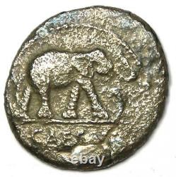 Roman Jules César Ar Denarius Elephant Coin 48 Av. J.-c. Vf / Ngc Photo Certificate