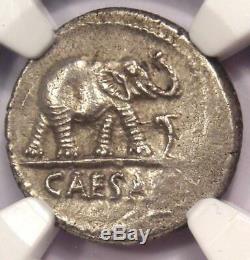 Roman Jules César Ar Denarius Monnaie 48 Bc Elephant Serpent Ngc Ua Condition