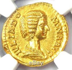Roman Julia Domna Or Av Aureus Venus Coin 193-217 Ad Ngc Choice Au