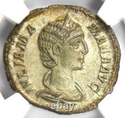 Roman Julia Mamaea Ar Denarius Silver Coin 222-235 Ad Certifié Ngc Au