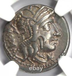 Roman M. Calidius Q. Metellus Ar Denarius Coin 117 Bc Certifié Ngc Vf