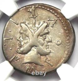 Roman M. Furius Lf. Philus Ar Denarius Coin 121-119 Bc Certified Ngc Vf