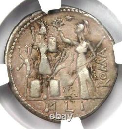 Roman M. Furius Lf. Philus Ar Denarius Coin 121-119 Bc Certified Ngc Vf