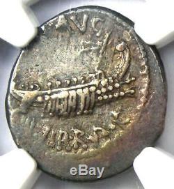 Roman Marc Antony Ar Denarius Argent Galley Monnaie 30 Bc Ngc Vf (very Fine)