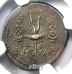 Roman Marc Antony Ar Denarius Argent Galley Monnaie 30 Bc Ngc Vf (very Fine)