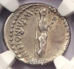 Roman Marc Antony Ar Denarius Monnaie 38 Bc Certifié Ngc Choix Vf Condition