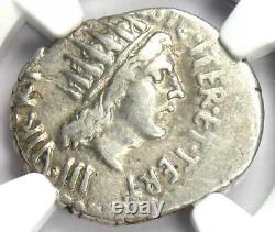 Roman Marc Antony Ar Denarius Silver Coin 38 Bc Certifié Ngc Vf (très Beau)