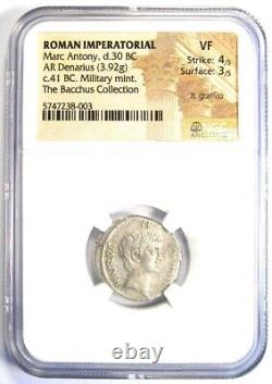 Roman Marc Antony Ar Denarius Silver Coin 41 Bc Certifié Ngc Vf (très Beau)