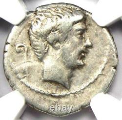 Roman Marc Antony Ar Denarius Silver Coin 42 Bc Certifié Ngc Vf (très Beau)