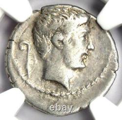 Roman Marc Antony Ar Denarius Silver Coin 42 Bc Certifié Ngc Vf (très Beau)