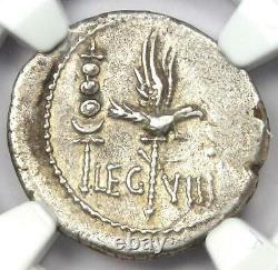 Roman Marc Antony Ar Denarius Silver Galley Coin 30 Bc Certifié Ngc Vf