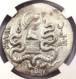 Roman Marc Antony Et Octavia Ar Cistophorus Coin 39 Av. Certifié Ngc Xf