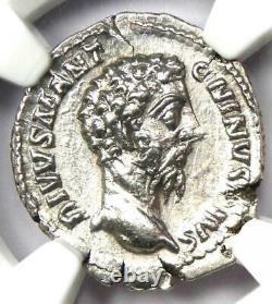 Roman Marcus Aurelius Ar Denarius Argent Pièce 161-180 Ad Certifié Ngc Au