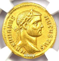 Roman Maximian Av Aureus Gold Coin 286-310 Ad Certifié Ngc Xf (ef) Rare