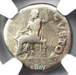 Roman Nero Ar Denarius Coin 54-68 Ad Certifié Ngc Vg Rare Coin
