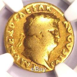 Roman Nero Or Av Aureus Coin 54-68 Ad Certifié Ngc Vg Condition