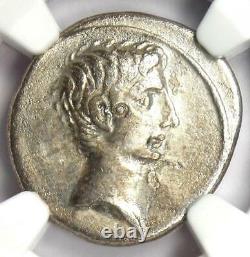 Roman Octave Augustus Ar Denarius Silver Coin 32 Bc Certified Ngc Vf