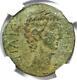 Roman Octavian (auguste) Ae Sestertius Coin 38 Bc Certifié Ngc Vf