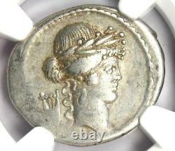 Roman P. Clodius M. F. Turrinus Ar Denarius Coin 42 Bc Certifié Ngc Choice Vf