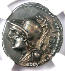 Roman P. Ser. Mf. Rullus Ar Denarius Coin 100 Av. J.-c. Certifié Ngc Choice Xf (ef)