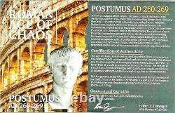 Roman Postumus Antoninianus Bronze Double Denarius Coin Ngc Certifié Au & Histoire