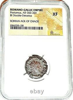 Roman Postumus Antoninianus Bronze Double Denarius Coin Ngc Certifié Xf & Story