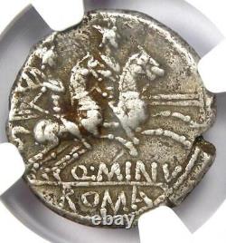 Roman Q. Minucius Rufus Ar Denarius Silver Coin 122 Bc Certified Ngc Choice Vf