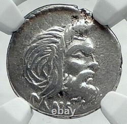 Roman Republic 48bc Rome Authentic Ancient Silver Coin Pan Jupiter Ngc I78537
