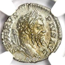 Roman Septimius Severus Ar Denarius Coin 193-211 Ad Ngc Ms (unc) 5/5 Grève