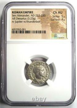 Roman Severus Alexander Ar Denarius Coin 222-235 Ad Certifié Ngc Choice Au
