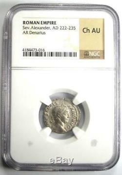 Roman Severus Alexander Ar Denarius Coin 222-235 Ad Ngc Choix Condition Ua