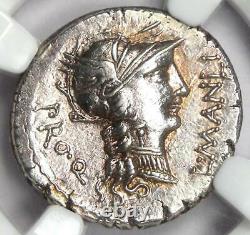 Roman Sulla L. Man Torquatus Ar Denarius Coin 82 Bc Certifié Ngc Au Rare