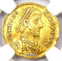 Roman Theodosius I Av Solidus Gold Coin 379-395 Ad Ngc Choice Xf (ef)