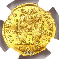 Roman Theodosius I Av Solidus Gold Coin 379-395 Ad Ngc Choice Xf (ef)