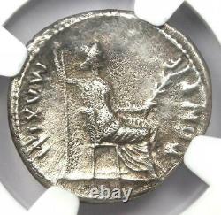 Roman Tibère Ar Denarius Argent Hommage Penny Coin 14-37 Ad Ngc Choice Vf